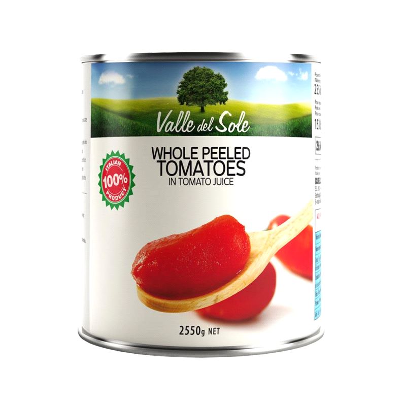 Hele Skrellede Tomater Valle del Sole 2550g (6)