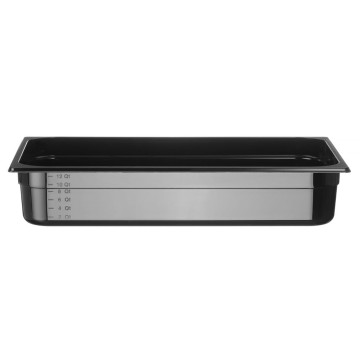 Beholder GN 1/1 svart polykarbonat, HENDI, Profi Line, GN 1/1, 14L, Svart, 530x325x(H)100mm