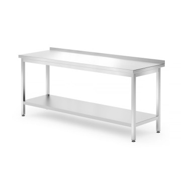 Veggbord med hylle â€“ boltet, dybde 700 mm, HENDI, Kitchen Line, 1800x700x(H)850mm