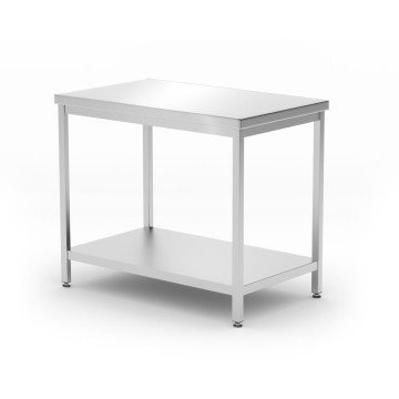 Sentralbord med hylle â€“ boltet, dybde 600 mm, HENDI, Kitchen Line, 1000x600x(H)850mm