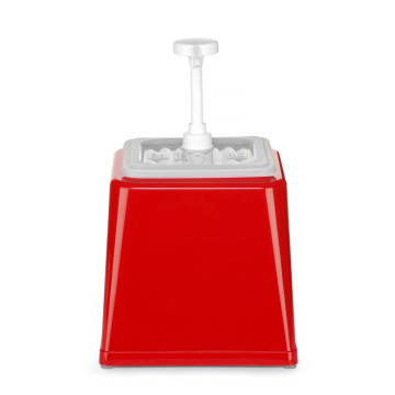 Sausdispenser med pumpe, HENDI, 2,5L, Rød, 230x210x(H)327mm