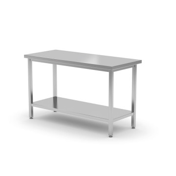Sentralbord med hylle â€“ boltet, dybde 600 mm, HENDI, Kitchen Line, 1800x600x(H)850mm