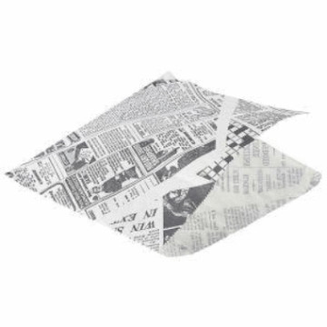 Hamburgerlommer 17.5x17.5 cm Newsprint hvit  1000stk