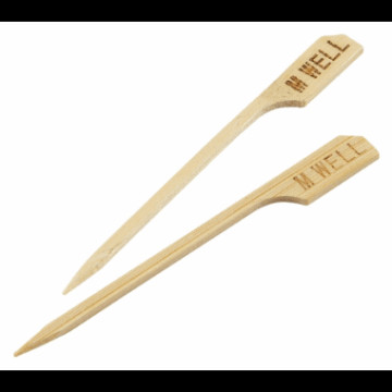 Bamboo Steak Markers 9cm/3.5" Medium Well (100pcs)