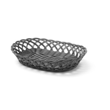 Kurver med vevde sider, HENDI, oval, svart, 320x230x(H)55mm