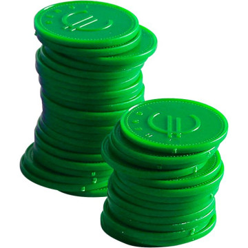 Myntpoletter – 100 stk., BarUp, Grønn, 100 stk., âŒ€25 mm