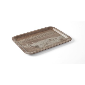 Serveringsbrett med melaminlaminat, sklisikker, med tredesign, AmerBox, Mørkt tre, 240x340mm