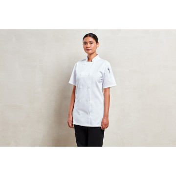 P670 Women's Chef Jacket S/S Hvit M