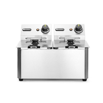 Frityrkoker Kitchen Line - 2x4L, HENDI, Kitchen Line, 8L, 230V/6000W, 470x380x(H)315mm
