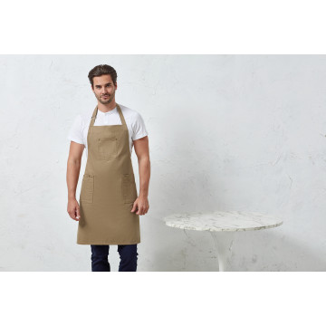 P132 Chino Bib Apron Stål