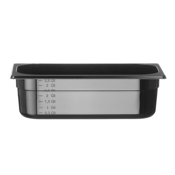 Beholder GN 1/3 svart polykarbonat, HENDI, Profi Line, GN 1/3, 4L, Sort, 325x176x(H)100mm
