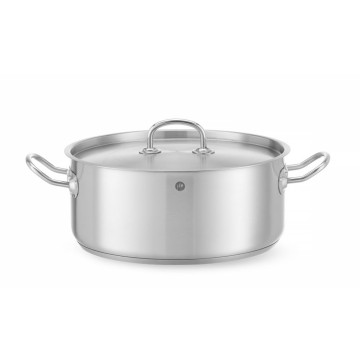 Langkokepanne lav - med lokk, HENDI, Kitchen Line, 7,3L, âŒ€280x(H)120mm