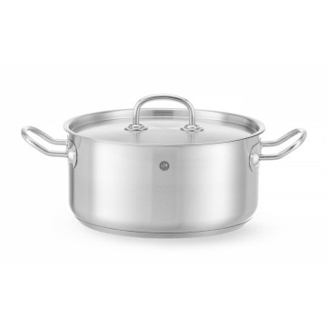 Langkokepanne lav - med lokk, HENDI, Kitchen Line, 4,9L, âŒ€240x(H)110mm