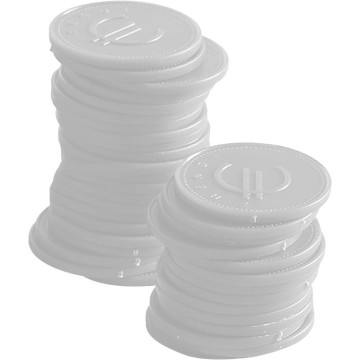 Myntbrikke - 100 stk., BarUp, hvit, 100 stk., -25 mm