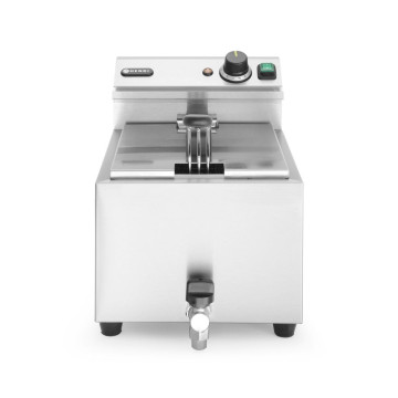 Frityrkoker Profi Line med avløpskran, 8 l, HENDI, Profi Line, 8L, Lys grå, 230V/3500W, 305x515x(H)354mm