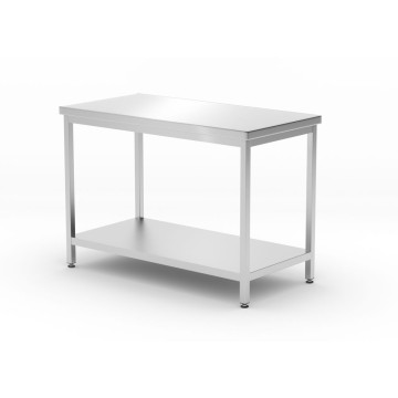 Sentralbord med hylle – boltet, dybde 600 mm, HENDI, Kitchen Line, 1200x600x(H)850mm