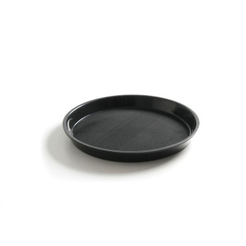 Serveringsbrett, rundt, sklisikkert, høy kant, svart, HENDI, âŒ€360x(H)39mm