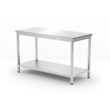 Sentralbord med hylle â€“ boltet, dybde 600 mm, HENDI, Budget Line, 1200x600x(H)850mm