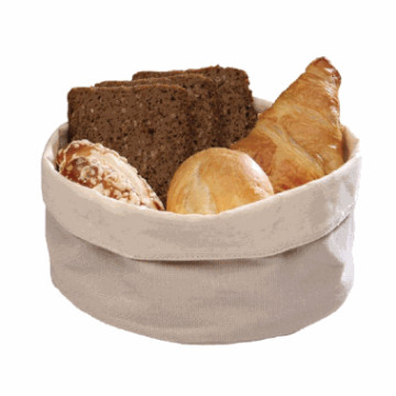 Brødkurv i bomull. Beige Ø-20cm. H:12cm (vask 30 grader)