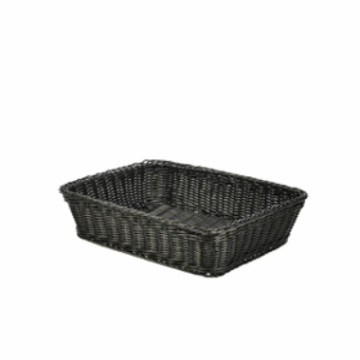 Poly/plast kurv sort 36.5 x 29 x 9cm