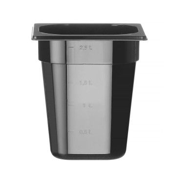 Beholder GN 1/6 svart polykarbonat, HENDI, Profi Line, GN 1/6, 3,4L, Svart, 176x162x(H)200mm