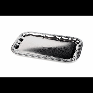 Partybrett fat 1/1 GN plett med preg 53 x 32.5 cm krom