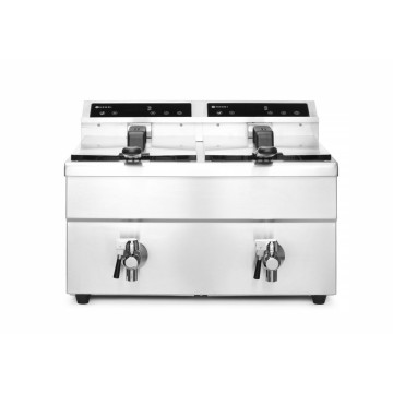 Induksjonsfrityrkoker med avløpskran - 2 x 8 l, HENDI, Profi Line, 16L, 230V/7000W, 577x609x(H)410mm
