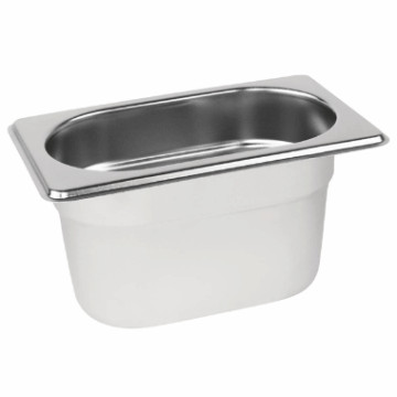 1/9 GN kantine 304 rfr stål 176x108x 100 mm h