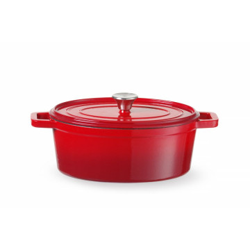 Støpejernsgryte emaljert, HENDI, 4,4L, Rød, 365x290x(H)115mm