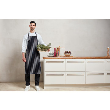 P110 Stripe Apron Sort/Grå
