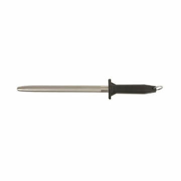Knivstål diamant oval 25cm Svart plastskaft slipestål