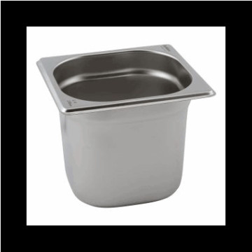 1/6 GN kantine 304 rfr stål 176x162x 150 mm h