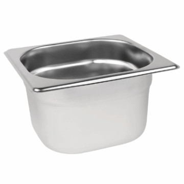 1/6 GN kantine 304 rfr stål 176x162x 100 mm h