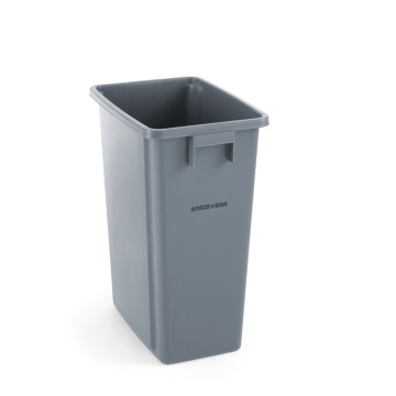 Slank avfallsbeholder, AmerBox, 60L, lys grå, 455x315x(H)580mm