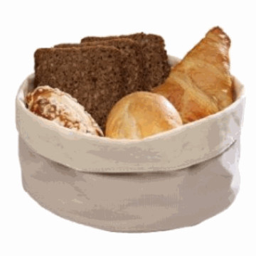 Brødkurv i bomull. Beige Ø-17cm. H:11cm (vask 30 grader)