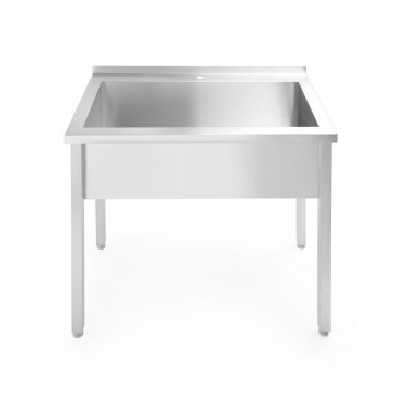 Bord med enkelt vaskekar, uten sprutbak – boltet, dybde 600 mm, HENDI, Budget Line, 1000x600x(H)850mm