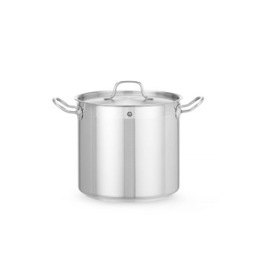 Langkokepanne høy - med lokk, HENDI, Profi Line, 10L, âŒ€240x(H)220mm