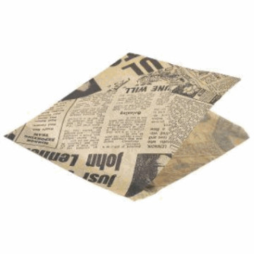 Hamburgerlommer 17.5x17.5 cm Newsprint Brun1000stk