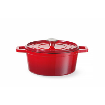 Støpejernsgryte emaljert, HENDI, 3,7L, Rød, 317x240x(H)105mm