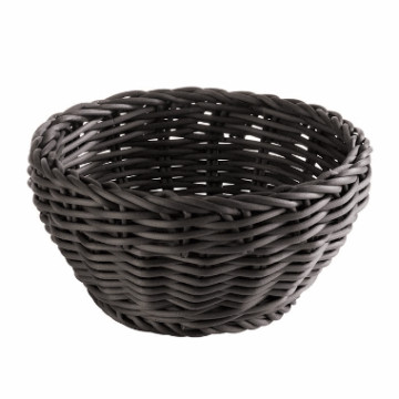Brødkurv mørk rund Ø:16cm H:9cm polyprop