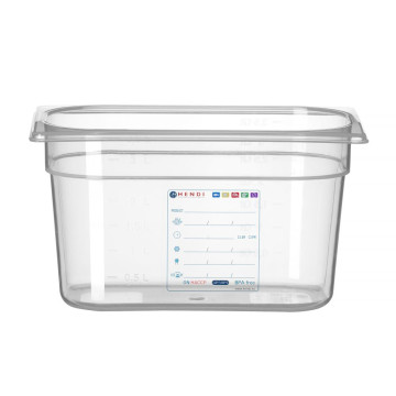Beholder GN 1/4 HACCP, HENDI, GN 1/4, 4L, Transparent, 265x162x(H)150mm