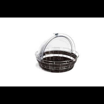 Buffet Kurv rund Mørk/stål Ø40x12cm