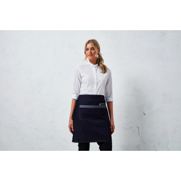 P128 Domain Contrast Waist Apron Indigo Denim