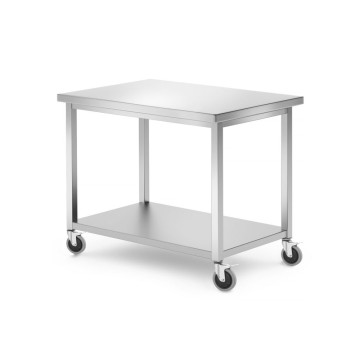 Mobilt bord, med hylle – boltet, HENDI, Kitchen Line, 1000x700x(H)850mm