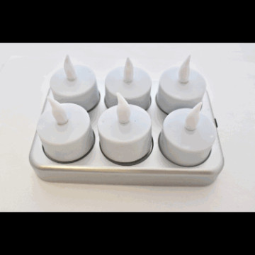 Telys sett 6 led - oppladbar (ladestasjon)