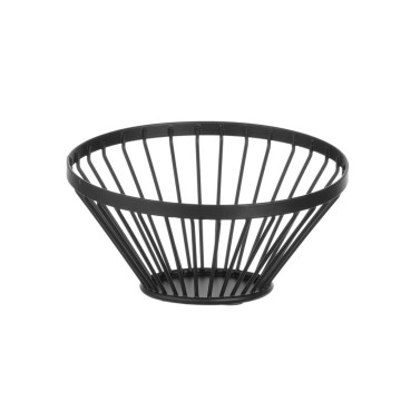 Fruktkurv vinklet rund svart, HENDI, âŒ€150x(H)80mm