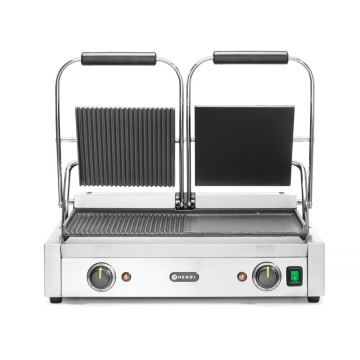 Kontaktgrill - dobbel versjon, HENDI, halv glatt, halv ribbet, 230V/3600W, 575x430x(H)510mm