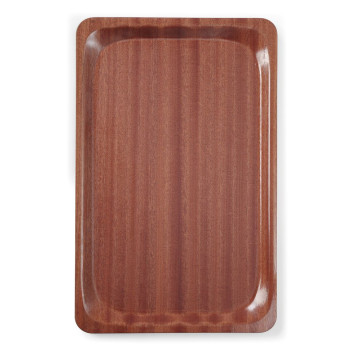 Serveringsbrett, rektangulært, sklisikkert, laminert, AmerBox, GN 1/1, mahogni, 325x530mm