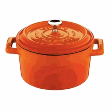 Mini jernkasserolle m/lokk Ø:10cm 0.35L Orange
