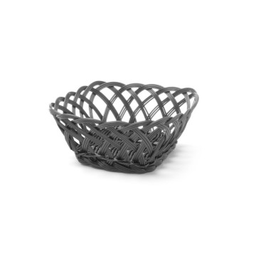 Kurver med vevde sider, HENDI, firkantet, svart, 190x190x(H)80mm